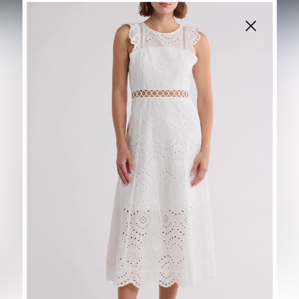 NWOT*Sam Edelman eyelet white midi dress Size 4